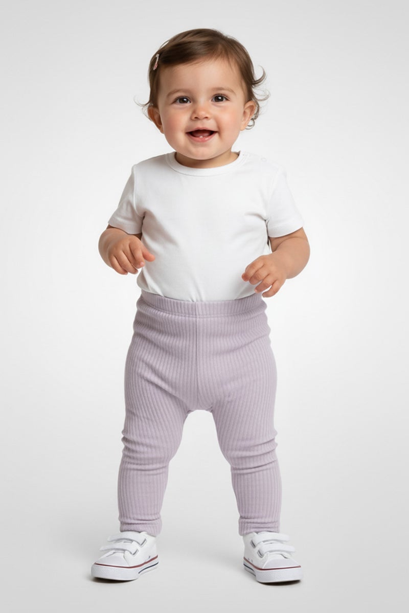 guppy Toddlers Girl Stripe Sweatpants, Lavender - Image 1